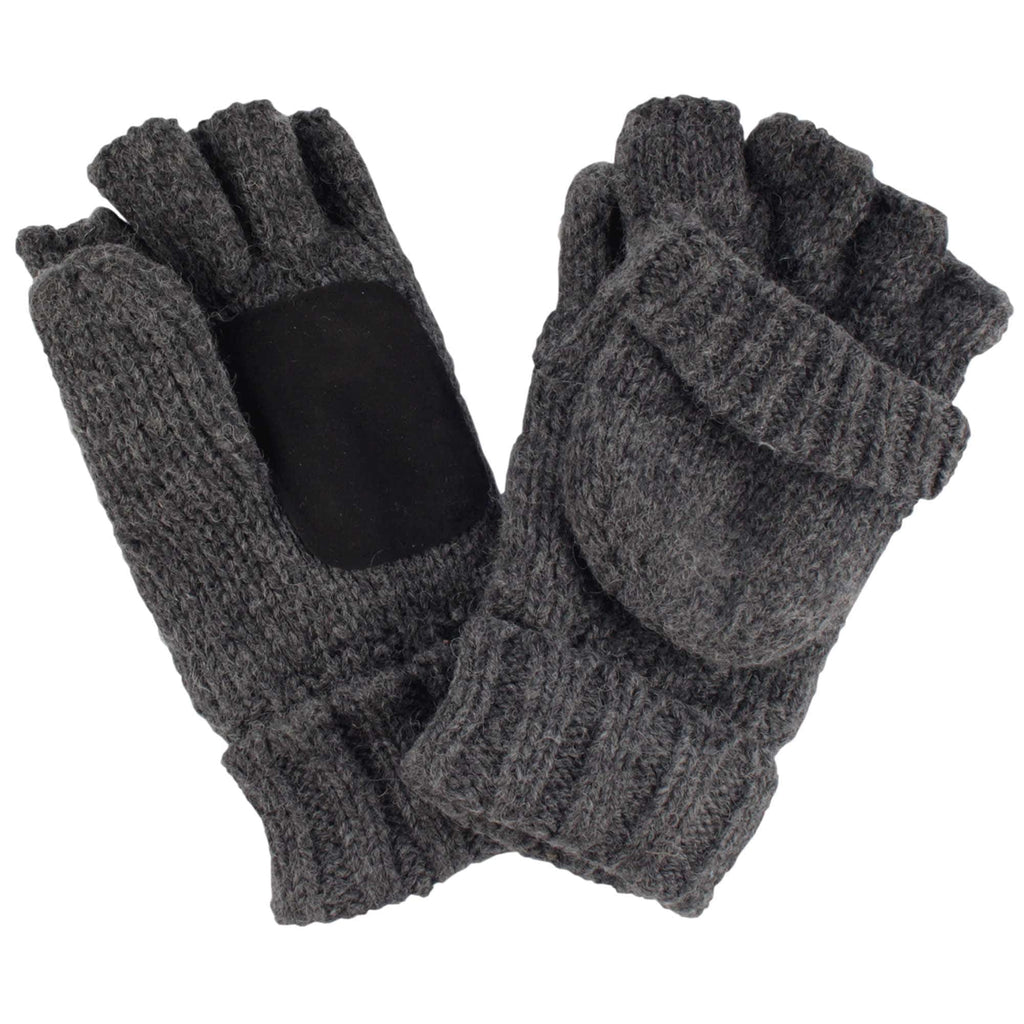 Winter Half Convertible Mittens Glove Fingerless Combo Knitted
