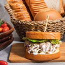 kosher label bamboo paddle picks sandwich bread tomatoes cutting board