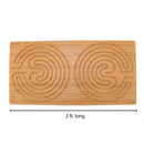 large rectangle bamboo finger labyrinth 7 circuit cretan style carbonized brown size