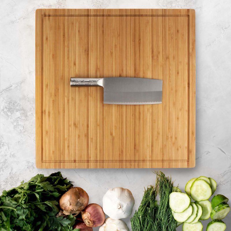 Bamboo Cutting Board Square - Grooved/Flat 20" x 20" x 0.75"
