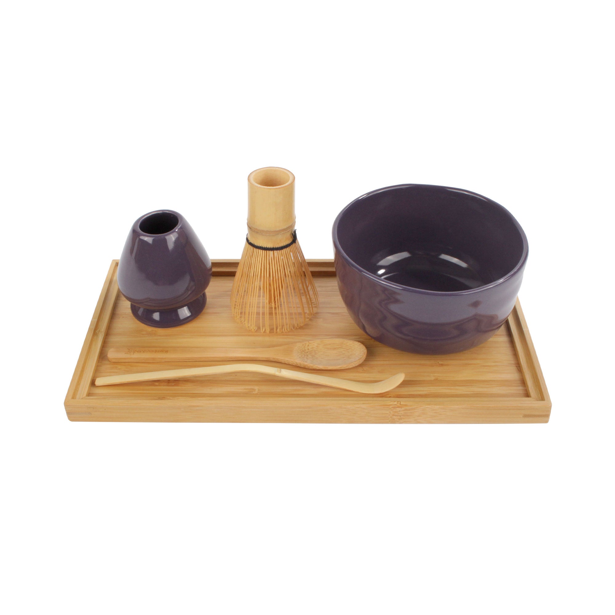Matcha Bowl Set with Bowl, Rest, Tea Whisk, Chashaku, Tea Spoon & Tray