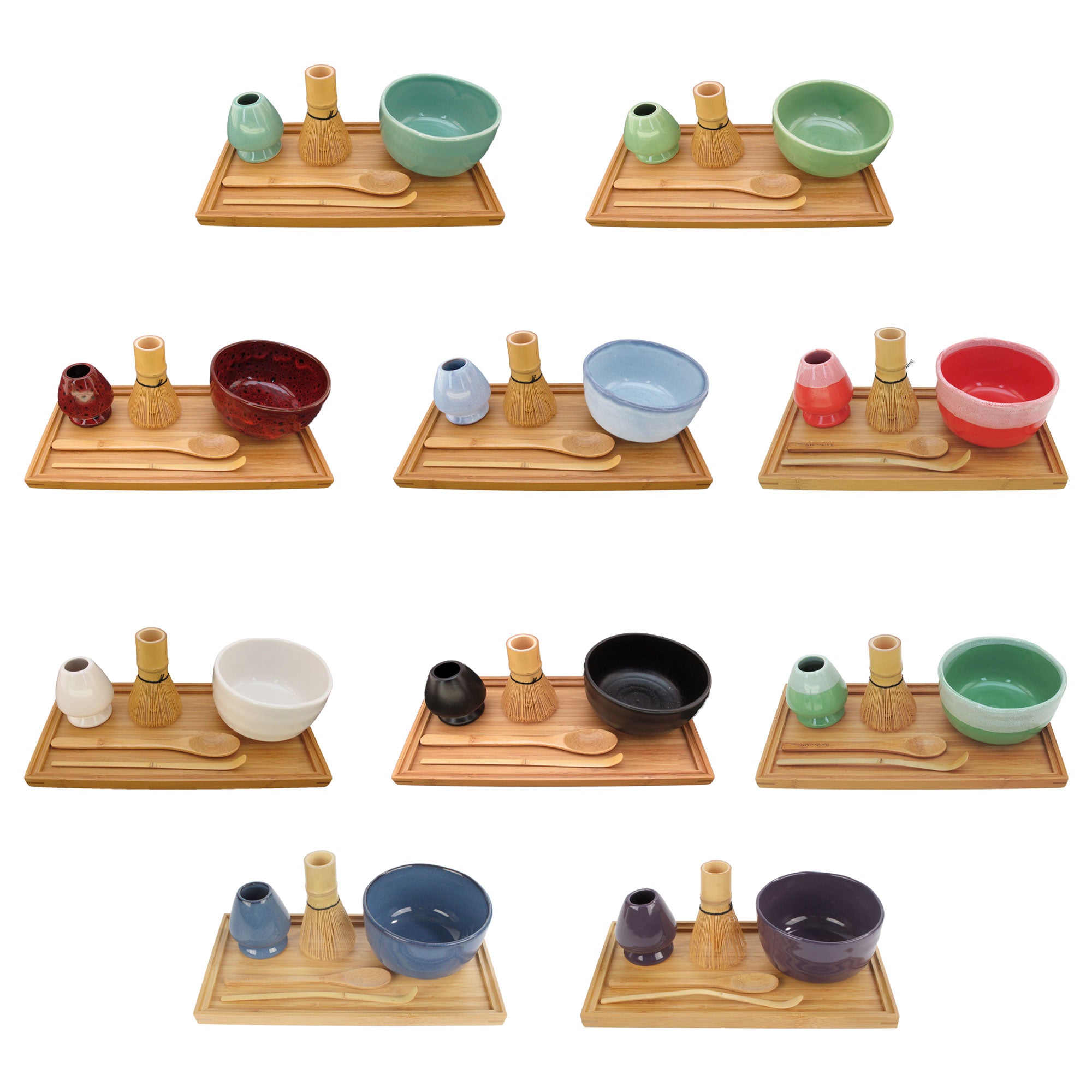 matcha bowl whisk and tray set all colors