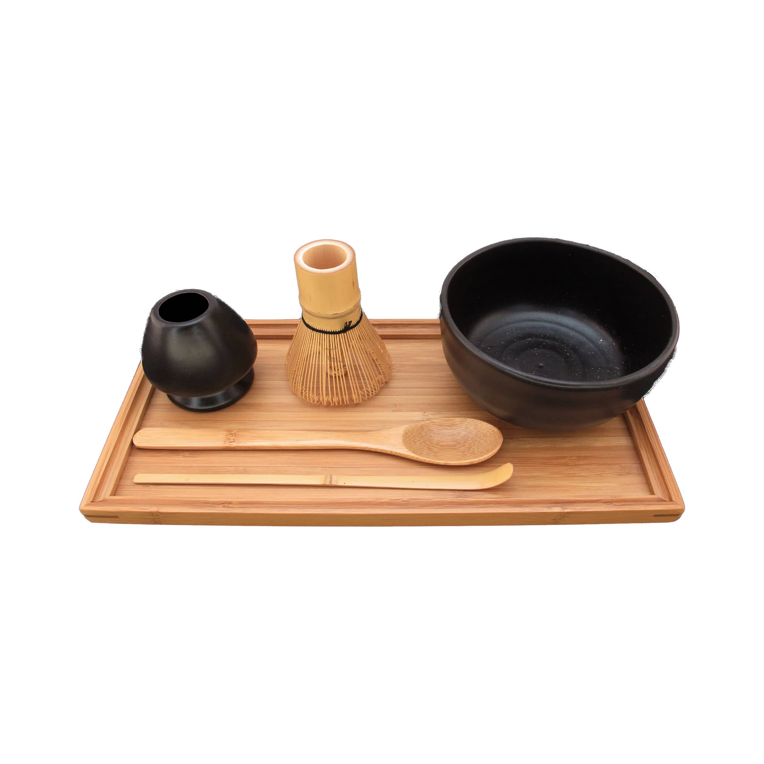 Matcha Bowl Set with Bowl, Rest, Tea Whisk, Chashaku, Tea Spoon & Tray