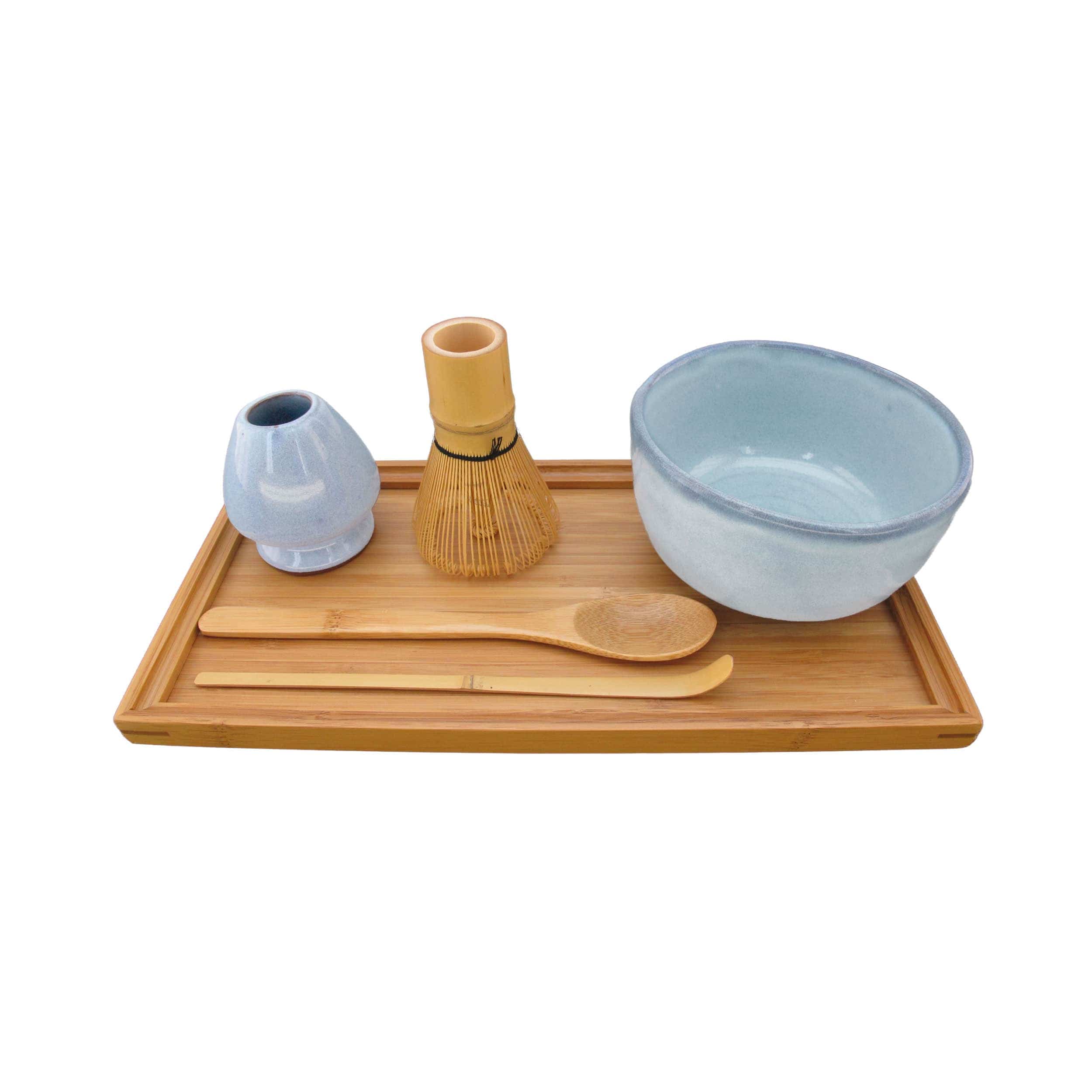 Matcha Bowl Set with Bowl, Rest, Tea Whisk, Chashaku, Tea Spoon & Tray