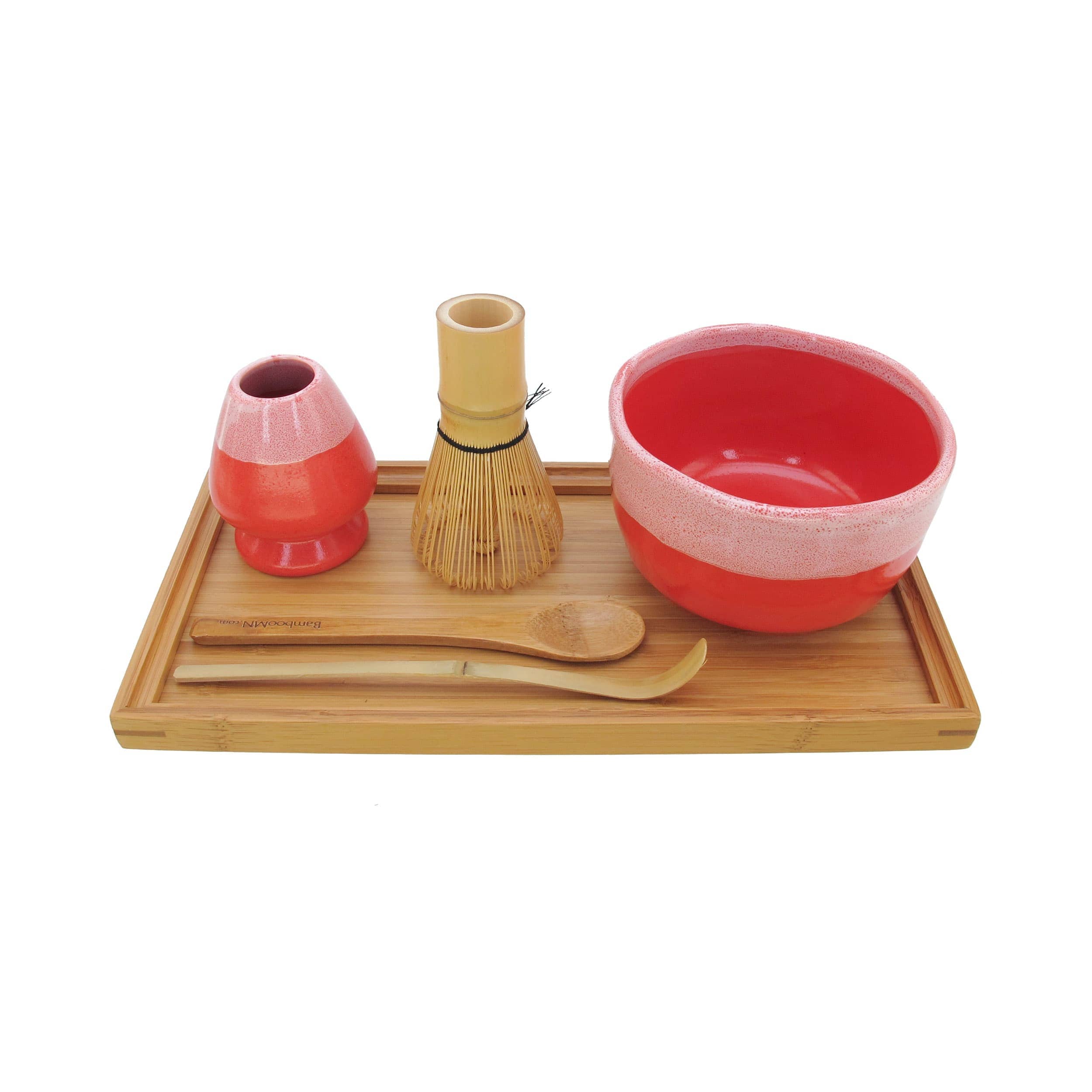 Matcha Bowl Set with Bowl, Rest, Tea Whisk, Chashaku, Tea Spoon & Tray