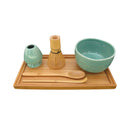 Matcha Bowl Set with Bowl, Rest, Tea Whisk, Chashaku, Tea Spoon & Tray