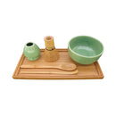 Matcha Bowl Set with Bowl, Rest, Tea Whisk, Chashaku, Tea Spoon & Tray