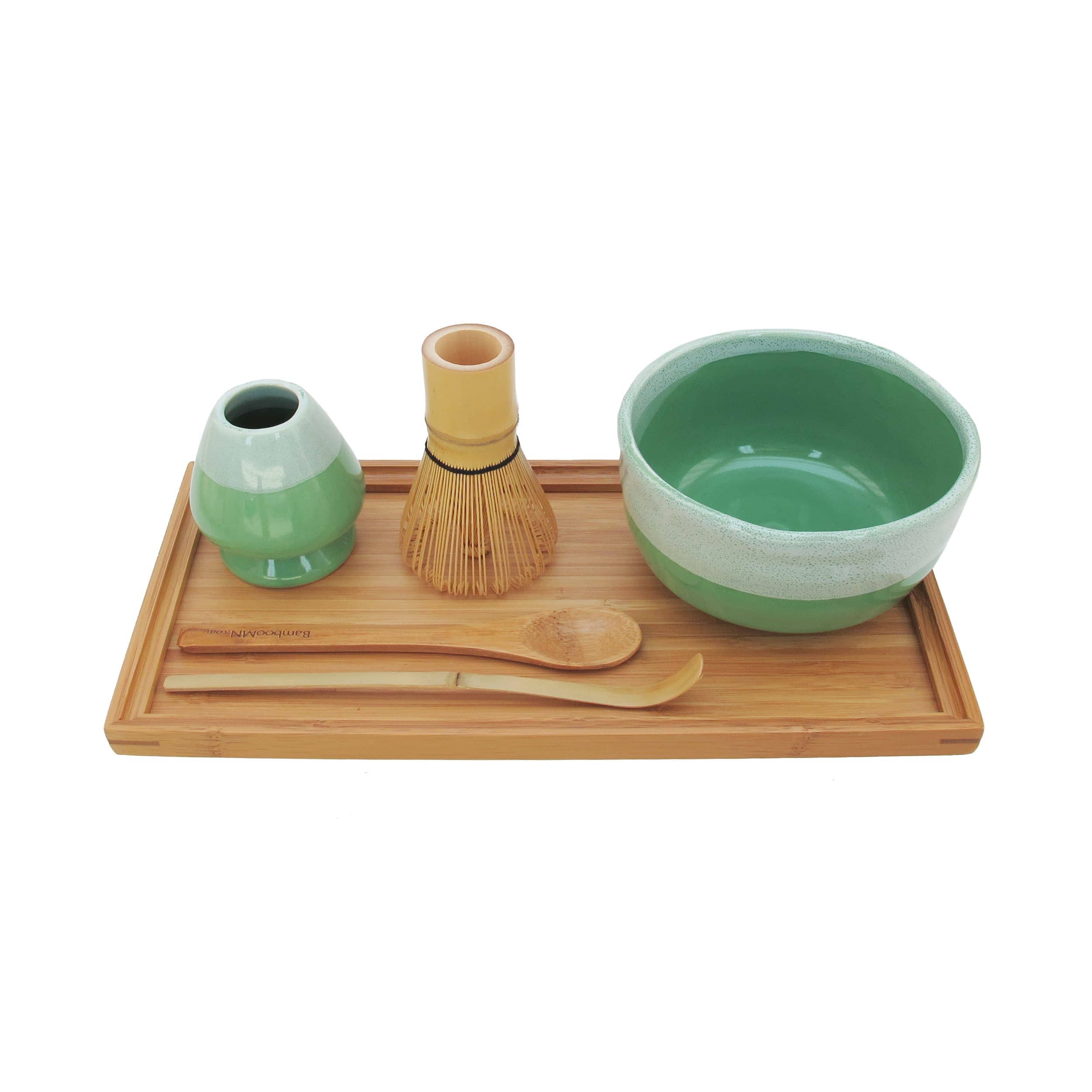 Matcha Bowl Set with Bowl, Rest, Tea Whisk, Chashaku, Tea Spoon & Tray