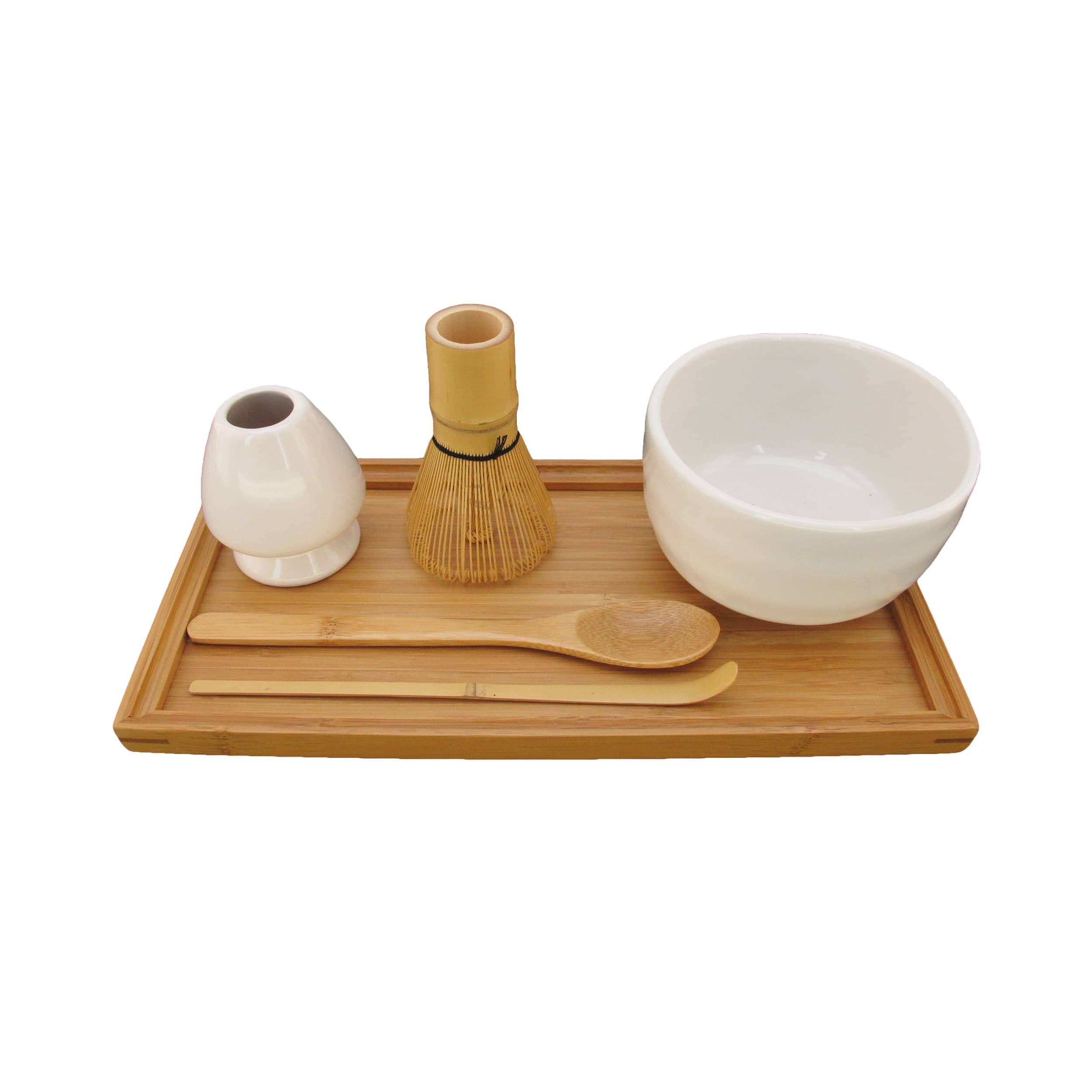 Matcha Bowl Set with Bowl, Rest, Tea Whisk, Chashaku, Tea Spoon & Tray