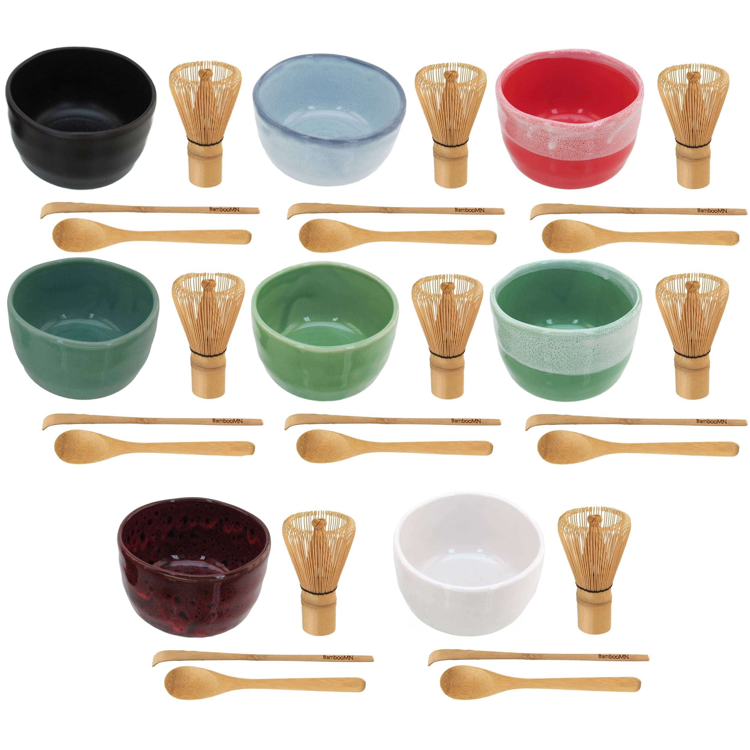 tea whisk, bowl, utensils, all colors