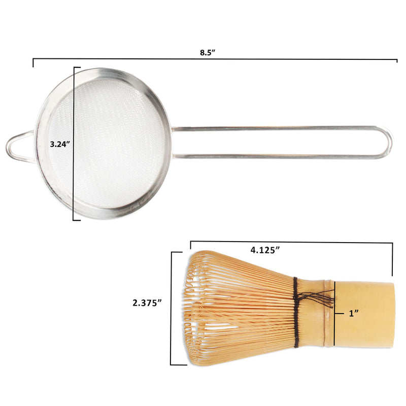 matcha whisk and strainer dimensions