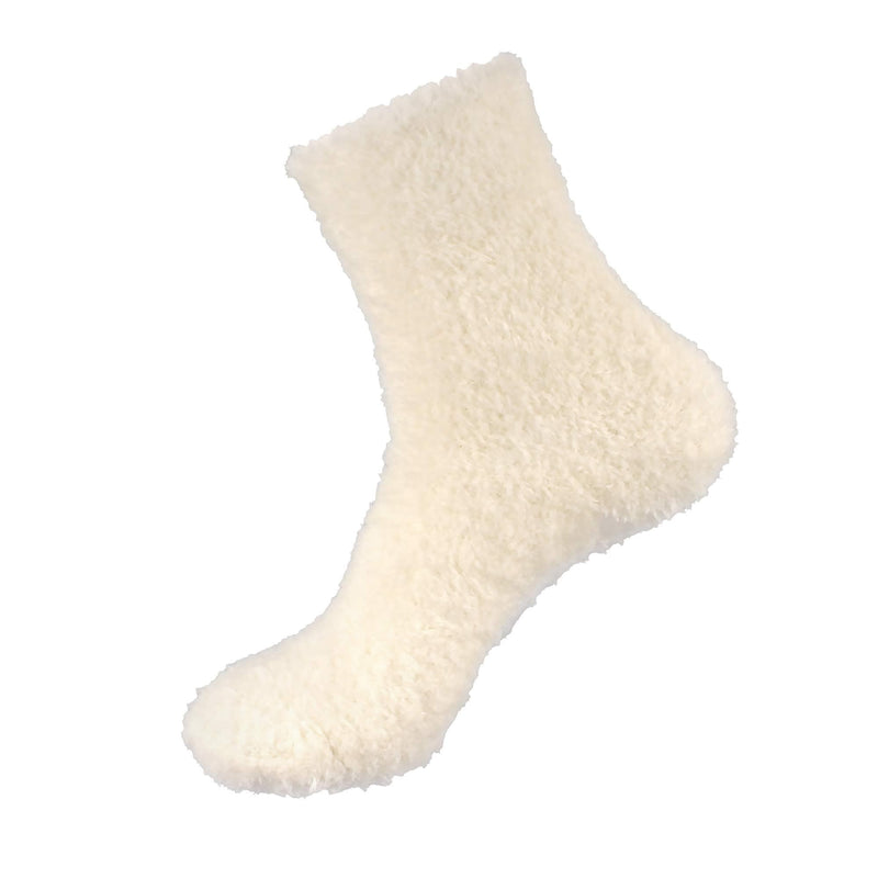 Women's Super Soft and Cozy Feather Light Fuzzy Socks - Cream White - XL -  4 Pair Value Pack 