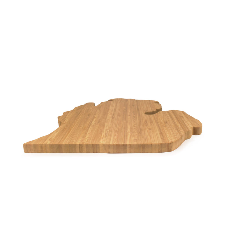 michigan state silhouette bamboo cutting board bottom