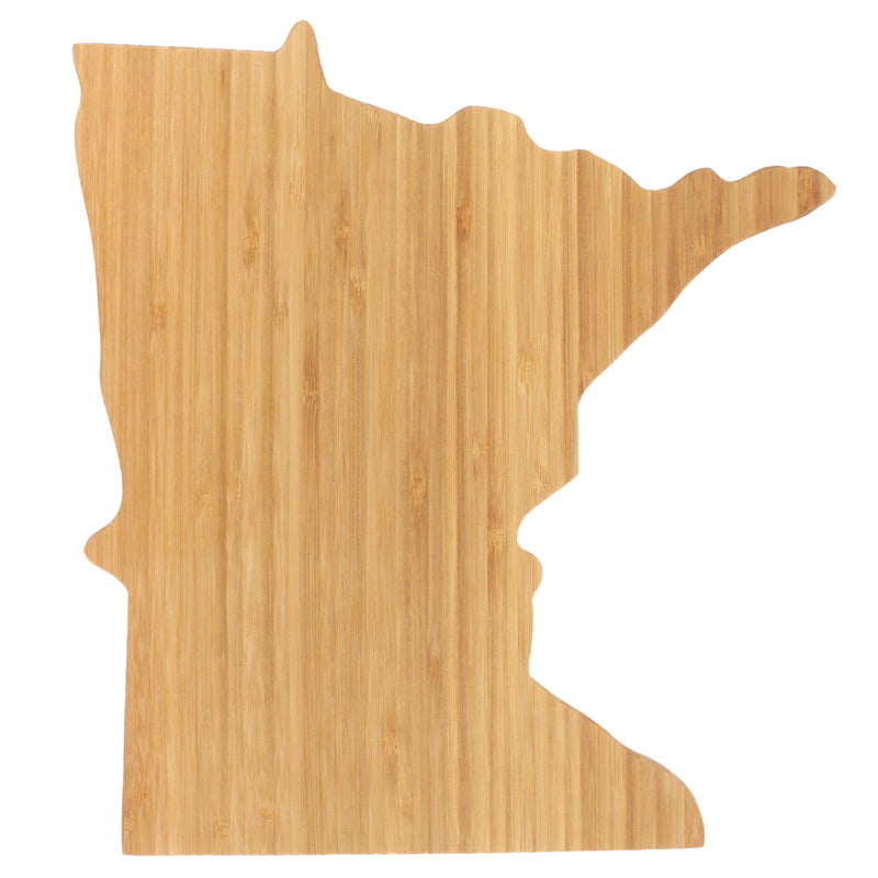 Minnesota state silhouette cutting board front 