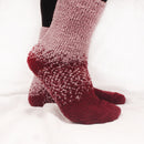 Maroon mid centry fuzzy gradient socks lifestyle image