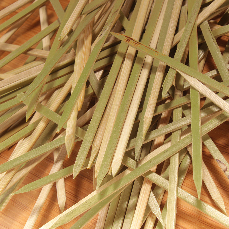 green natural bamboo flat stick picks toothpicks