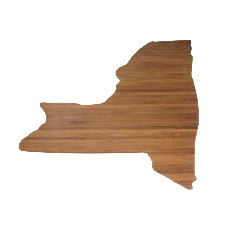 new york state silhouette bamboo cutting board front