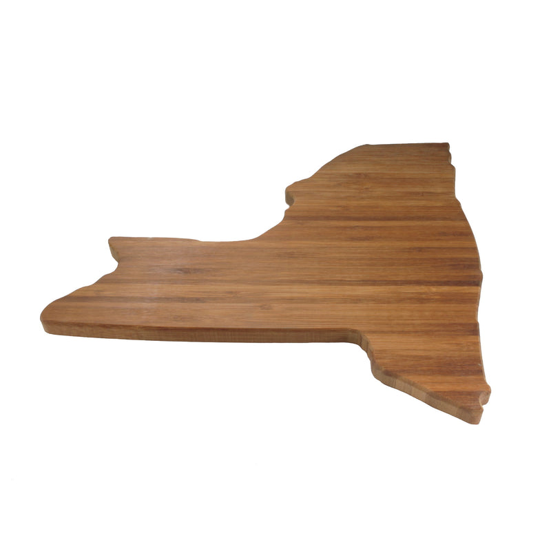 new york state silhouette bamboo cutting board side