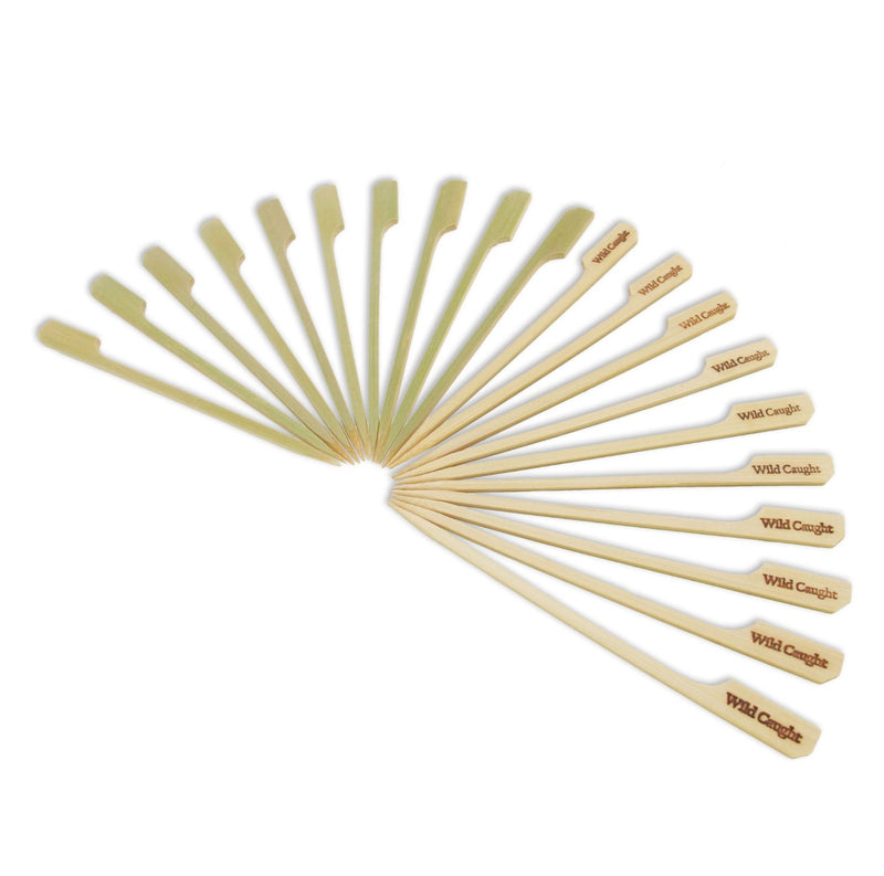 wild caught label bamboo paddle picks assorted
