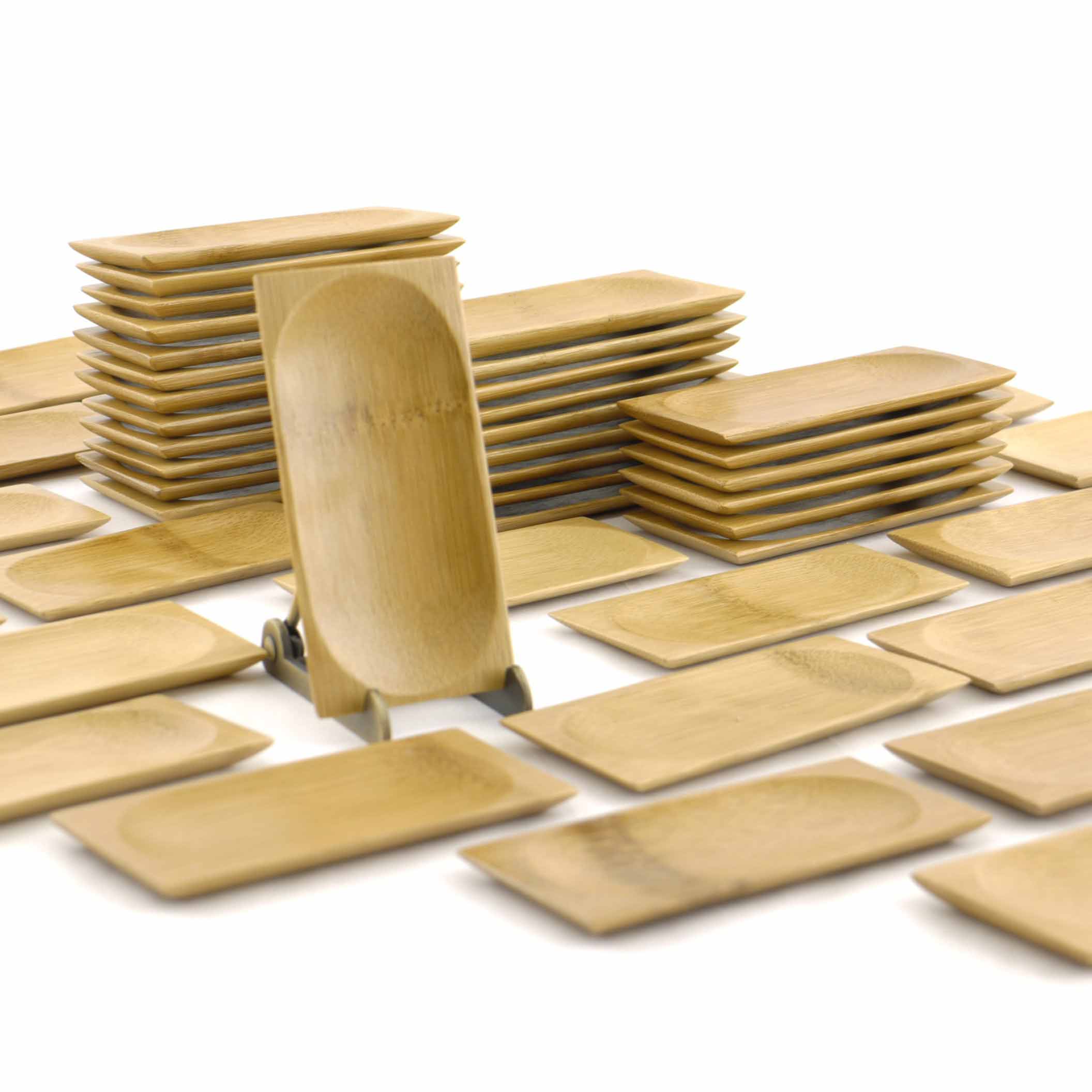 Sharp Edge Oval Small Bamboo Dishes