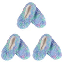 Women's Multicolor Fuzzy Slippers: 3 Pairs