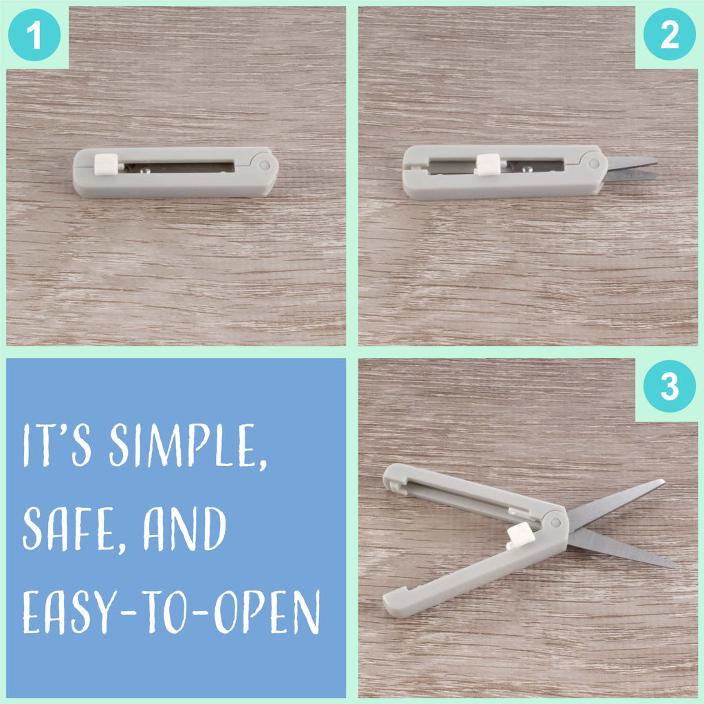 Push Cut Scissors Push Open Folding Scissors
