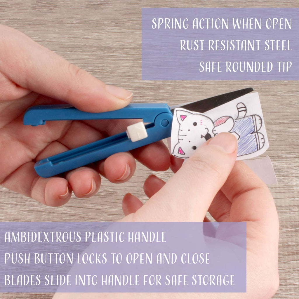 Push Cut Scissors Push Open Folding Scissors