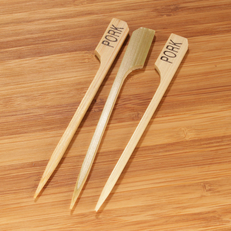 pork label bamboo paddle picks full