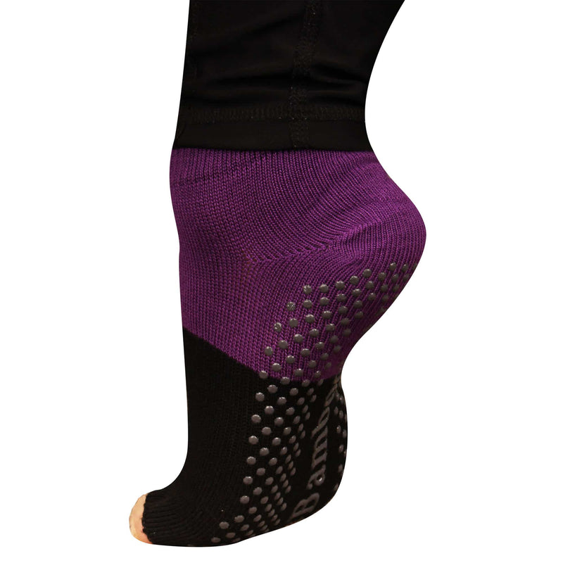 womens purple bamboo yoga socks
