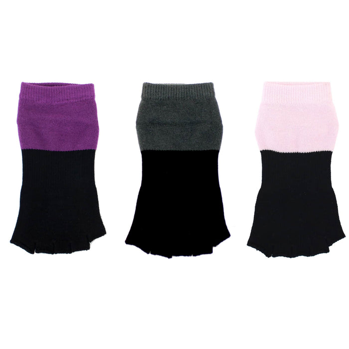 bamboomn Women's Yoga Non-Slip Bamboo Open-Toe Socks