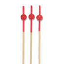 red dipped bamboo ball picks tops