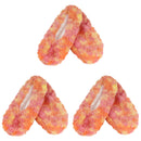 Women's Multicolor Fuzzy Slippers: 3 Pairs