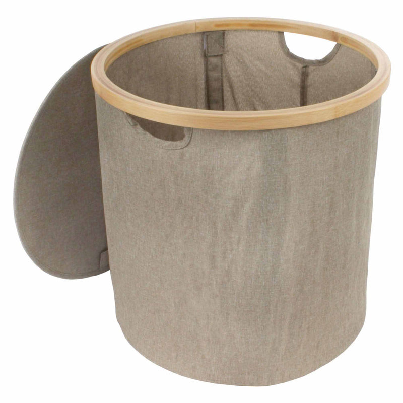 Circular Medium Bamboo Hampers with lid