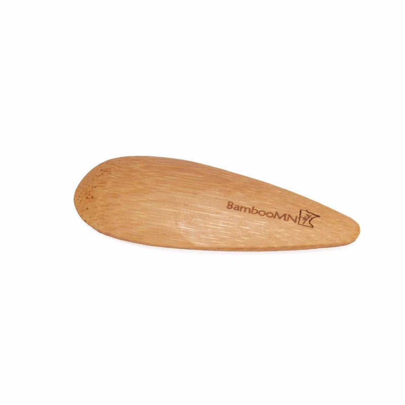 Small Solid Bamboo Scoops - 4" Oval - Carbonized Brown
