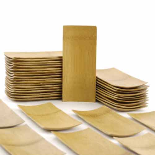 Sharp Edge Oval Small Bamboo Dishes