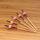 small bamboo ball picks pink tops