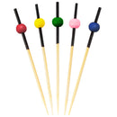 small bamboo ball picks assorted colors