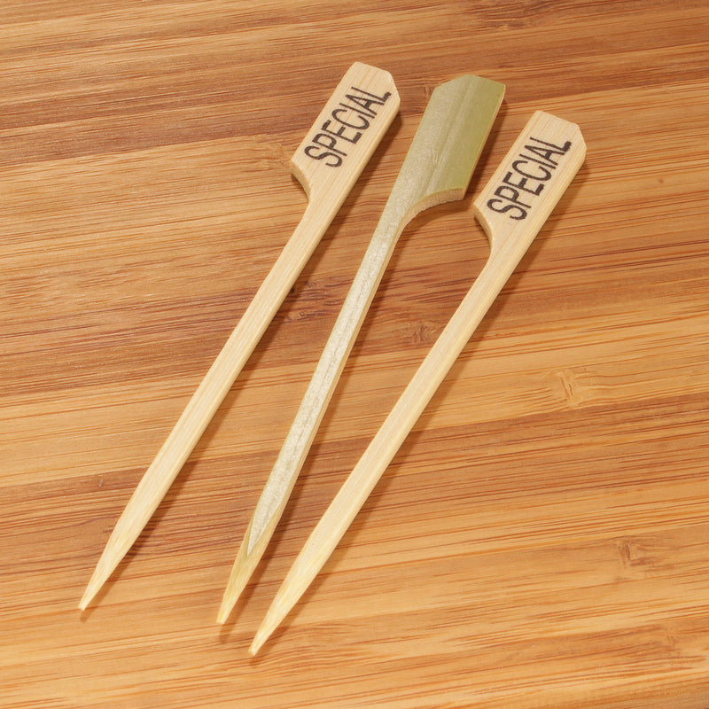 special label bamboo paddle picks full