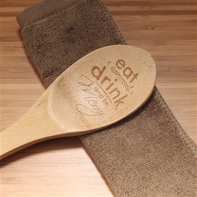 Eat, Drink, Be Merry Custom Engraved Serving Spoon