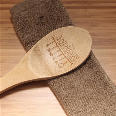 Family Kitchen Utensils Custom Engraved Serving Spoon
