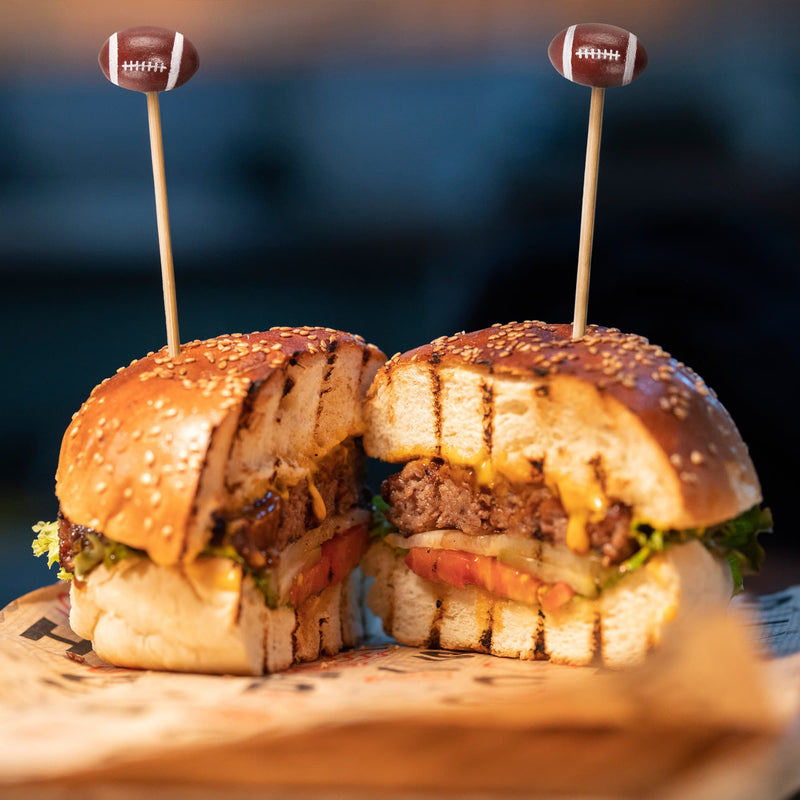 sports game american football picks skewers burger hamburger sandwich topper