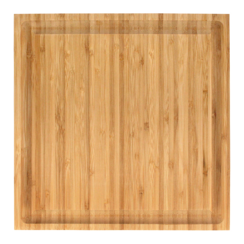 Bamboo Grooved Square Cutting & Serving Board 11" x 11" x 0.75"