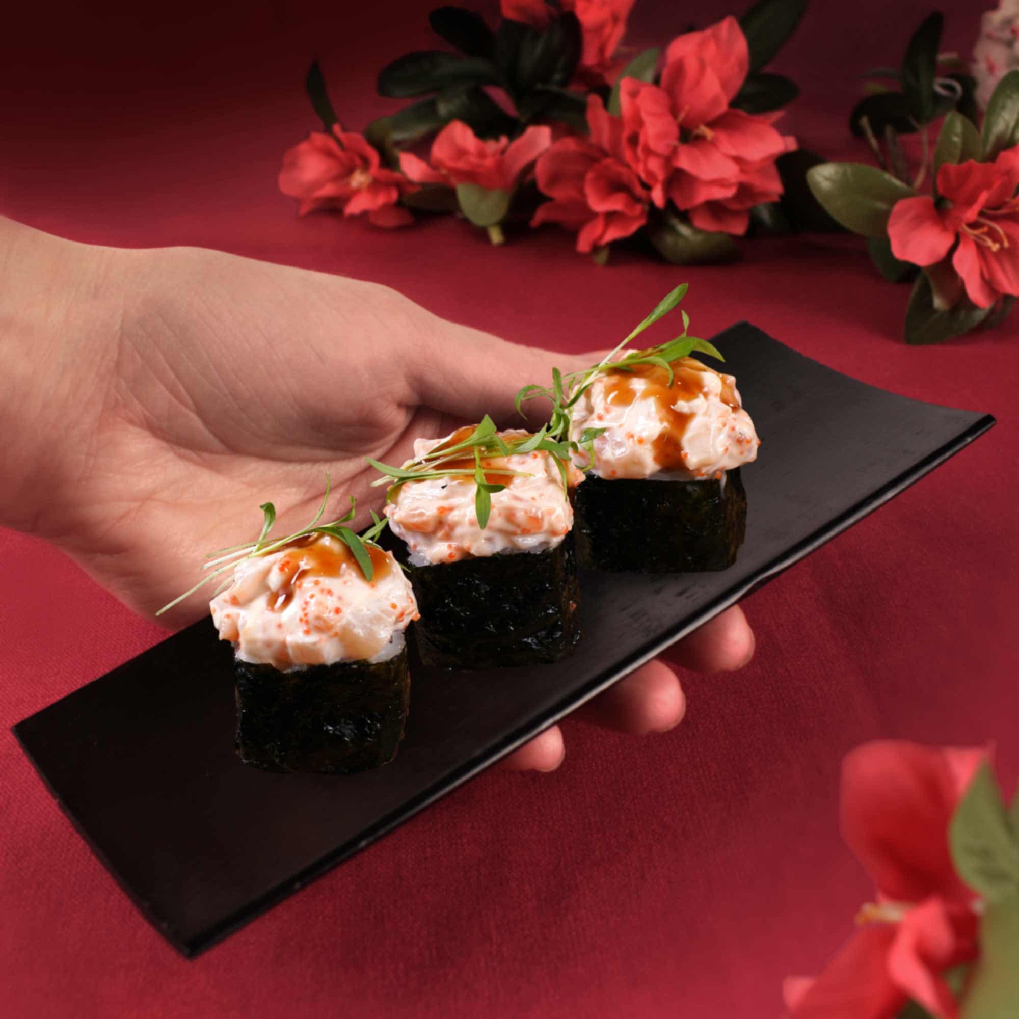 Reusable 6pc Sushi Plate Set with Chopsticks
