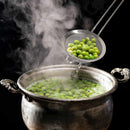 straining a small dish for cooking