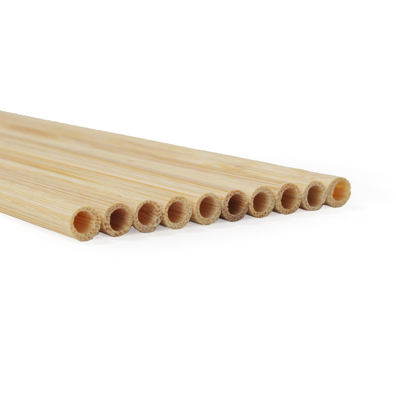 bamboo straws thin up close side view