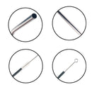 metal drinking straws close up on different parts