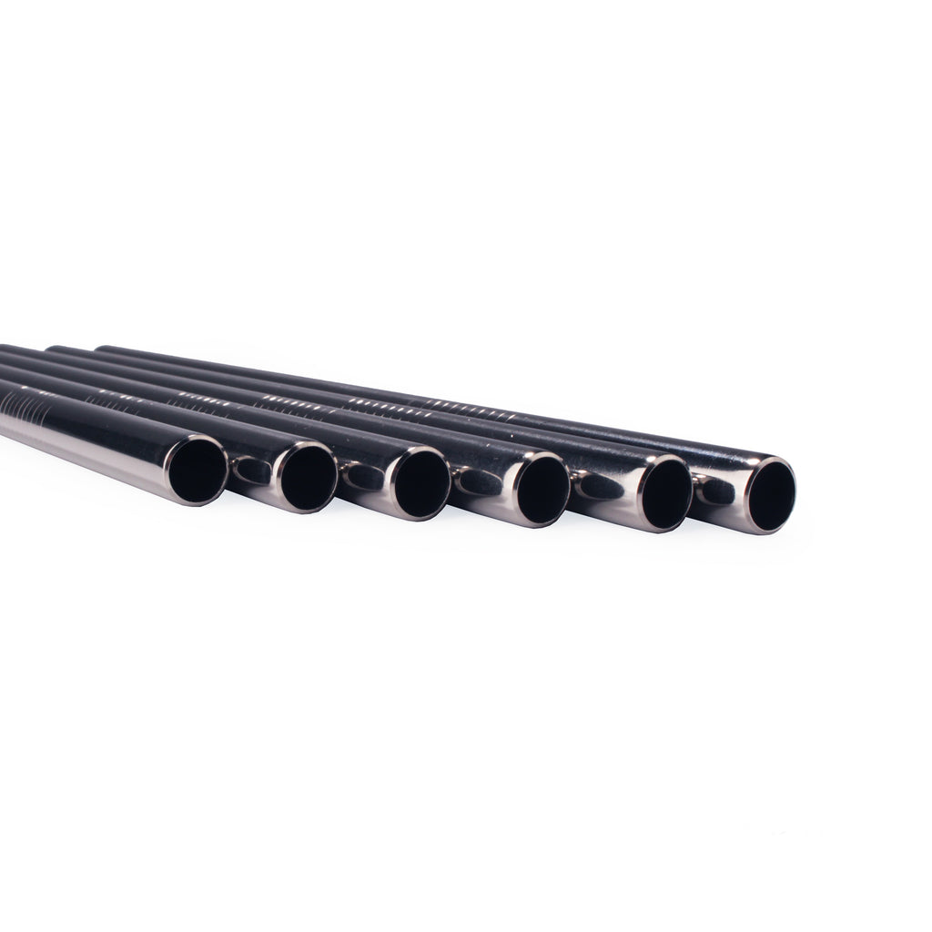 Metal Drinking Straws Thick Close Up Image