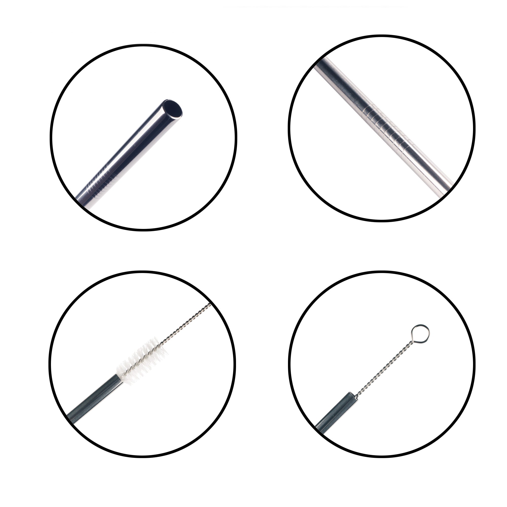 metal drinking straws thick different views