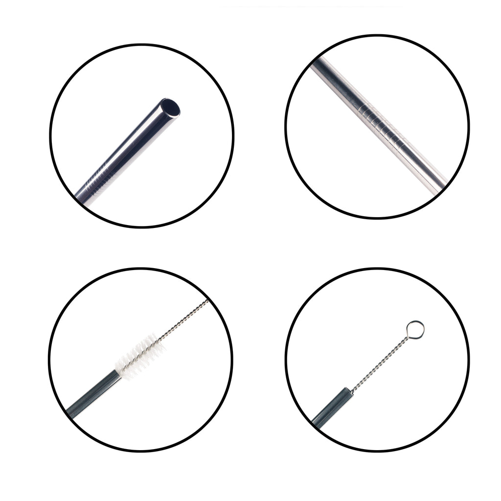 metal drinking straws thick different views