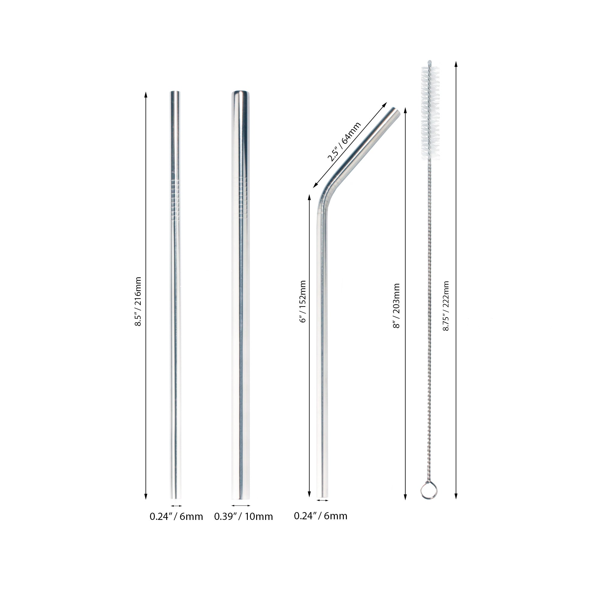 metal drinking straws sizing image 